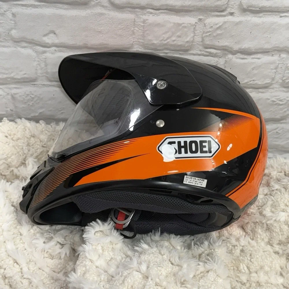 Shoei Hornet DS Sonora Motorcycle Helmet Black Orange High End Dual Sport Sz XS